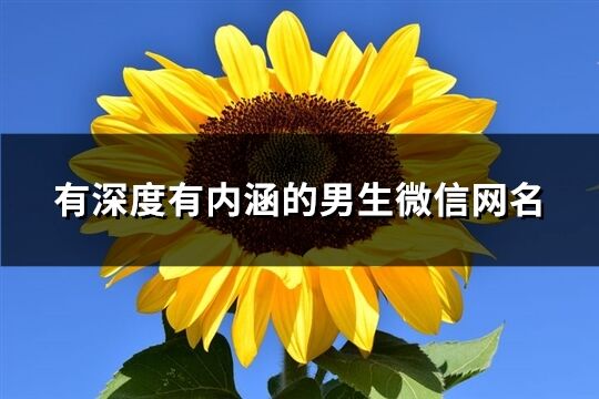 有深度有內(nèi)涵的男生微信網(wǎng)名