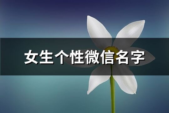 女生個性微信名字(優(yōu)選852個)