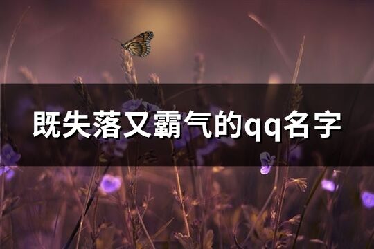 既失落又霸氣的qq名字(共165個)