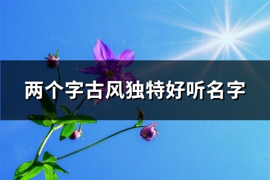 兩個字古風獨特好聽名字(精選610個)