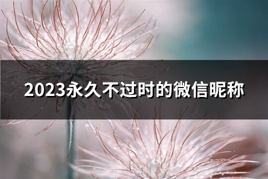 2023永久不過時的微信昵稱(共700個)
