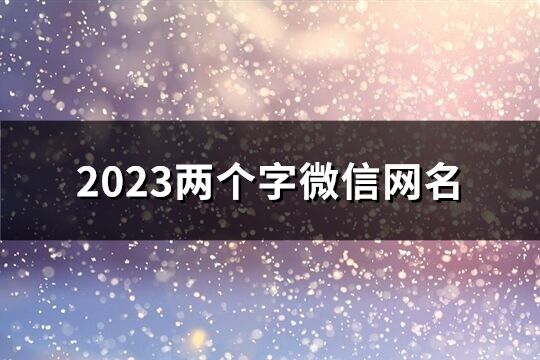 2023兩個字微信網名(優選1252個)