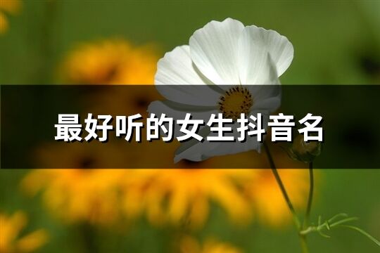 最好聽的女生抖音名(988個)
