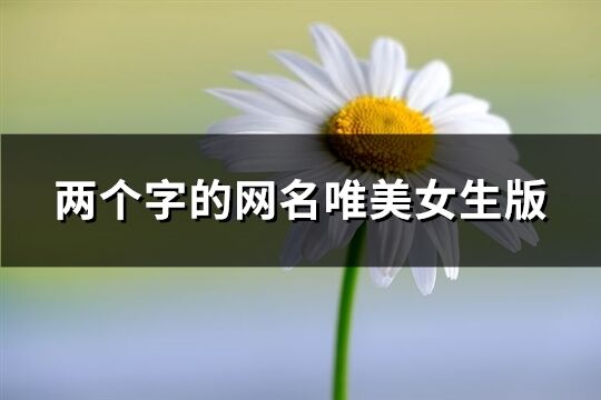 兩個字的網名唯美女生版(共394個)