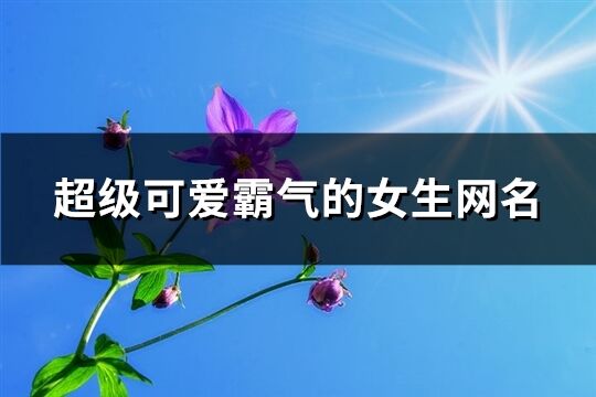 超級可愛霸氣的女生網名(177個)