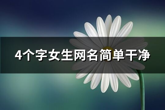 4個字女生網名簡單干凈(精選588個)