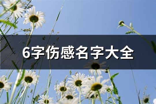 6字傷感名字大全(優選848個)