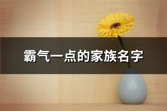 霸氣一點的家族名字(精選606個)