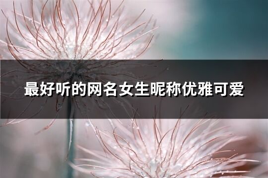 最好聽的網名女生昵稱優雅可愛(優選511個)