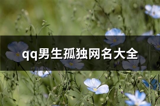 qq男生孤獨網名大全(共455個)