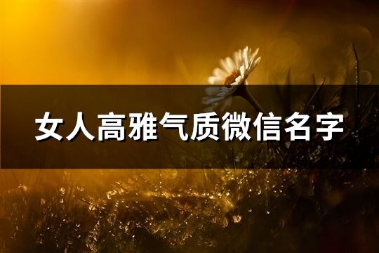 女人高雅氣質微信名字(精選414個)