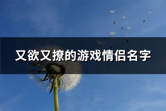 又欲又撩的游戲情侶名字(優(yōu)選178個(gè))