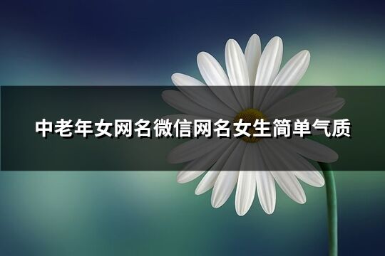 中老年女網(wǎng)名微信網(wǎng)名女生簡單氣質(zhì)(233個)