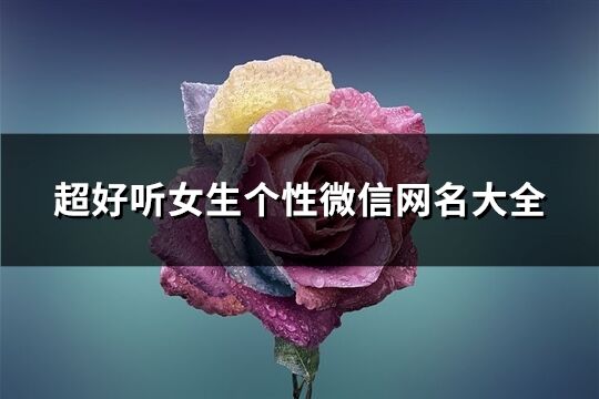 超好聽(tīng)女生個(gè)性微信網(wǎng)名大全(精選719個(gè))