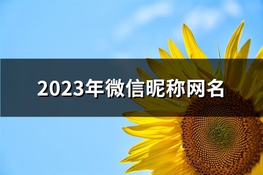 2023年微信昵稱網(wǎng)名(共1022個)