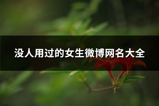 沒(méi)人用過(guò)的女生微博網(wǎng)名大全(精選139個(gè))