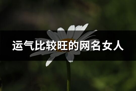 運(yùn)氣比較旺的網(wǎng)名女人(共803個)