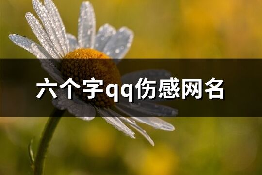 六個字qq傷感網名(精選823個)