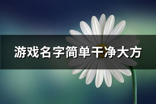 游戲名字簡單干凈大方(優選527個)