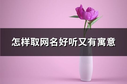 怎樣取網(wǎng)名好聽又有寓意(優(yōu)選485個(gè))