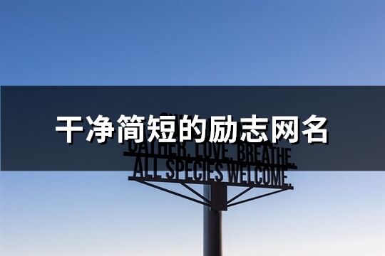 干凈簡短的勵志網名(225個)
