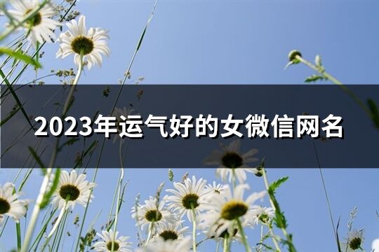 2023年運氣好的女微信網名(優選1185個)