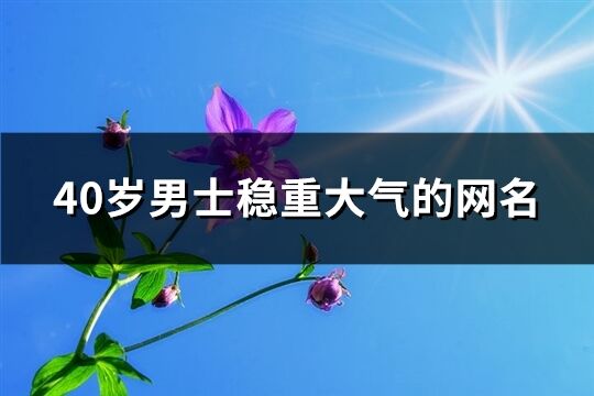 40歲男士穩重大氣的網名(224個)