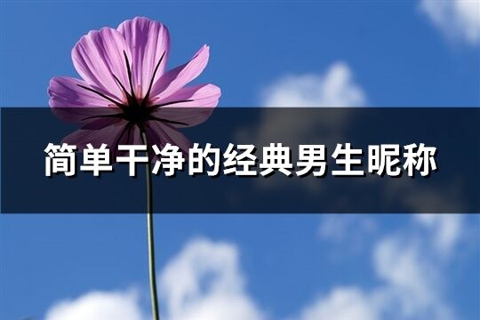 簡單干凈的經(jīng)典男生昵稱(共985個)