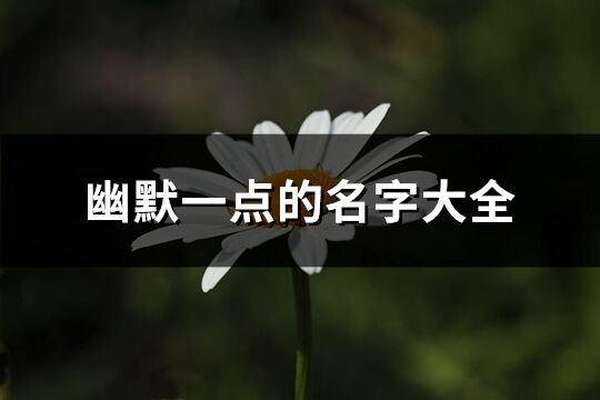 幽默一點(diǎn)的名字大全(共571個(gè))