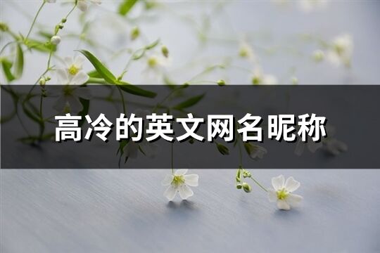 高冷的英文網(wǎng)名昵稱(136個(gè))