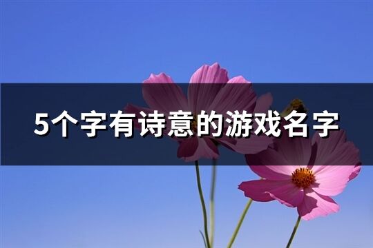5個字有詩意的游戲名字(354個)