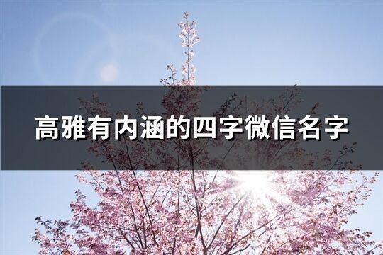 高雅有內(nèi)涵的四字微信名字(共507個(gè))
