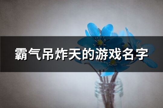 霸氣吊炸天的游戲名字(精選740個)