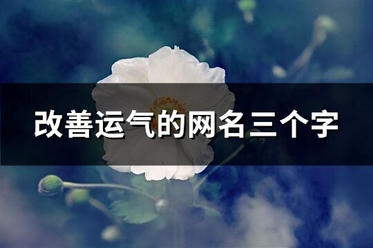 改善運氣的網(wǎng)名三個字(精選65個)