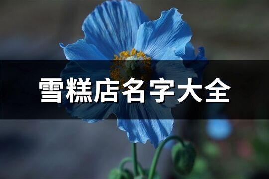 雪糕店名字大全(104個(gè))