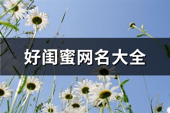 好閨蜜網(wǎng)名大全(共133個)