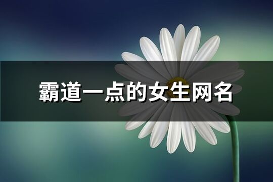 霸道一點的女生網名(優選733個)