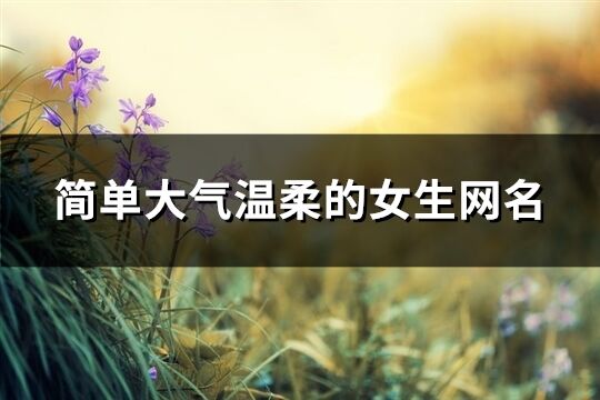 簡單大氣溫柔的女生網名(優選644個)