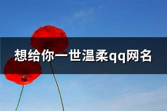 想給你一世溫柔qq網名(共529個)