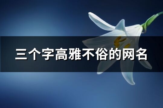 三個(gè)字高雅不俗的網(wǎng)名(404個(gè))