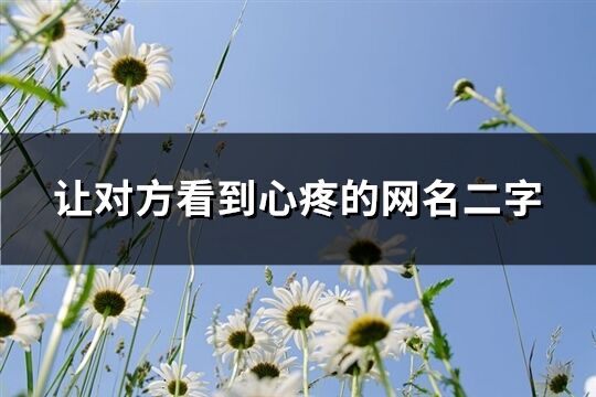 讓對(duì)方看到心疼的網(wǎng)名二字(精選244個(gè))