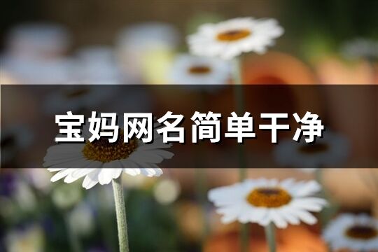 寶媽網名簡單干凈(共245個)