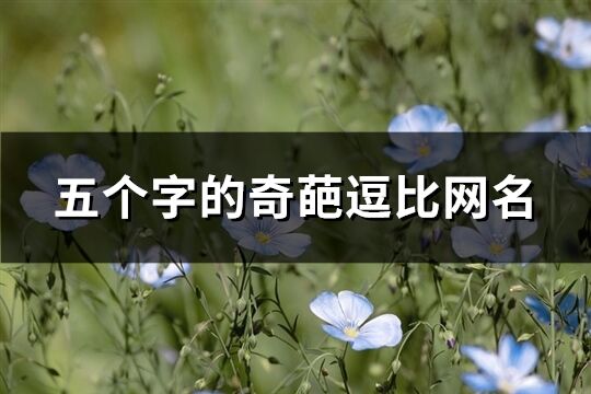 五個字的奇葩逗比網名(精選276個)