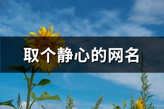 取個靜心的網名(優選400個)