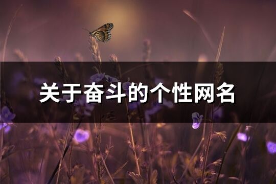 關(guān)于奮斗的個(gè)性網(wǎng)名(精選201個(gè))