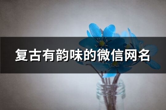 復(fù)古有韻味的微信網(wǎng)名(192個(gè))