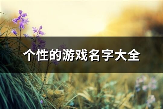 個性的游戲名字大全(共641個)