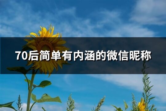 70后簡單有內(nèi)涵的微信昵稱(優(yōu)選396個)