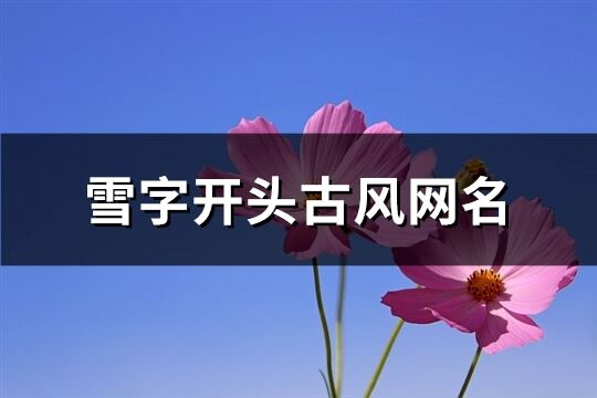 雪字開頭古風網名(共69個)