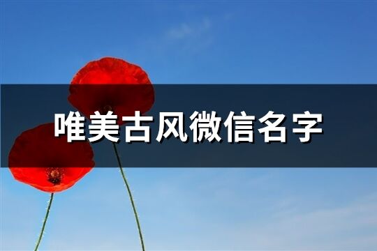 唯美古風微信名字(優選981個)